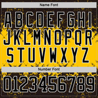Custom Hockey Jersey, Black Yellow White Sportswear Jersey Shirt, Athletic Long Sleeve V Neck Jersey, Casual Gift for Men
