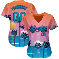 Custom Baseball Jersey, Orange Teal Navy Sportswear Jersey Shirt, Athletic Button Down Moisture Wicking Jersey, Casual Gift for Men