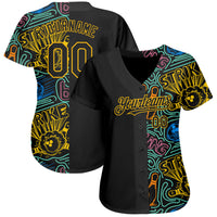 Custom Baseball Jersey, Black Sportswear Jersey Shirt, Athletic Button Down Moisture Wicking Jersey, Casual Gift for Men, Style 3DPattern1535
