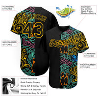 Custom Baseball Jersey, Black Sportswear Jersey Shirt, Athletic Button Down Moisture Wicking Jersey, Casual Gift for Men, Style 3DPattern1535