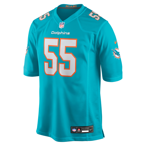 Miami Dolphins Aaron Brewer Aqua Game Jersey