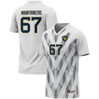 West Virginia Mountaineers Lightweight Soccer Jersey, White Sportswear Jersey Shirt, Lightweight Breathable Athletic Jersey, Casual Gift for Men