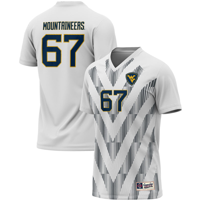West Virginia Mountaineers Lightweight Soccer Jersey, White Sportswear Jersey Shirt, Lightweight Breathable Athletic Jersey, Casual Gift for Men