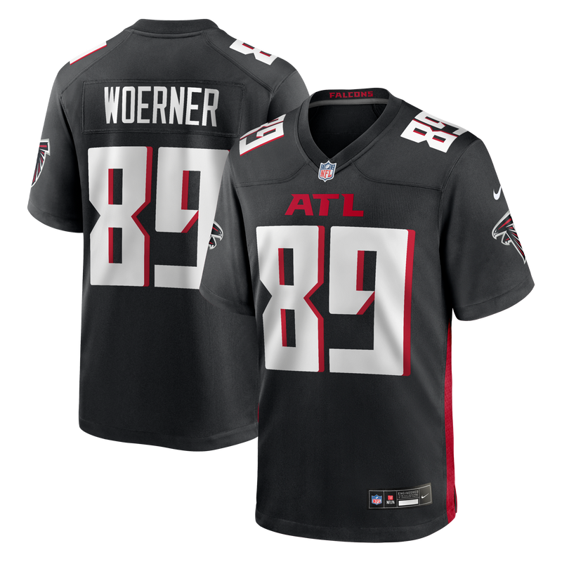 Charlie Woerner Atlanta Falcons Football Jersey, Black Game Sportswear Jersey Shirt, Lightweight Breathable Athletic Jersey, Casual Gift for Men