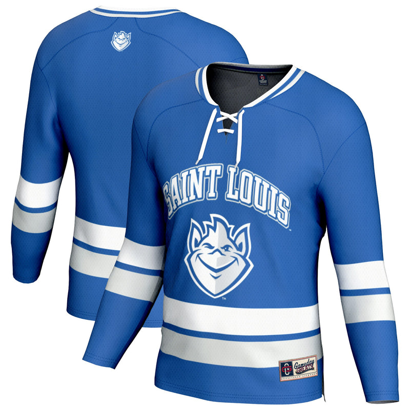 Saint Louis Billikens Hockey Jersey, Blue Sportswear Jersey Shirt, Long Sleeve Hockey Sweater Jersey, Casual Gift for Men