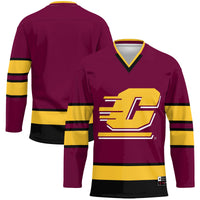 Central Michigan Chippewas Hockey Jersey, Maroon Sportswear Jersey Shirt, Long Sleeve Hockey Sweater Jersey, Casual Gift for Men