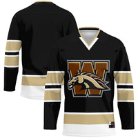 Western Michigan Broncos Hockey Jersey, Black Sportswear Jersey Shirt, Long Sleeve Hockey Sweater Jersey, Casual Gift for Men