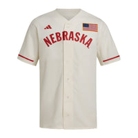 Nebraska Huskers Baseball Jersey, Cream Replica Sportswear Jersey Shirt, Lightweight Breathable Athletic Jersey, Casual Gift for Men