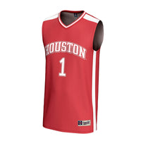 Houston Cougars Basketball Jersey, Red Fashion Lightweight Sportswear Jersey Shirt, Sleeveless Athletic Tank Jersey, Casual Gift for Men