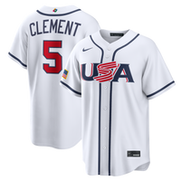 Ernie Clement USA Baseball Jersey, White Home Classic Sportswear Jersey Shirt, Lightweight Breathable Athletic Jersey, Casual Gift for Men
