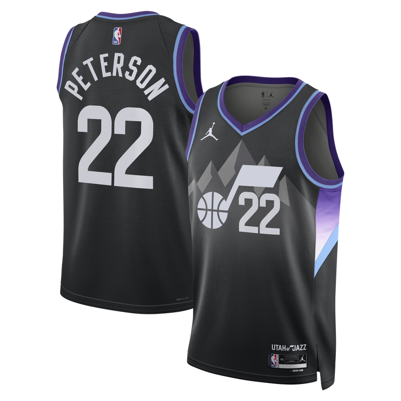 Darryn Peterson Utah Jazz Basketball Jersey, Black Swingman Sportswear Jersey Shirt, Sleeveless Athletic Tank Jersey, Casual Gift for Men