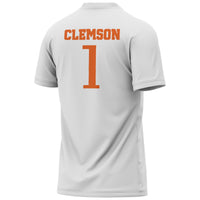 Clemson Tigers Lightweight Collegiate Soccer Jersey, White Sportswear Jersey Shirt, Lightweight Breathable Athletic Jersey, Casual Gift for Men
