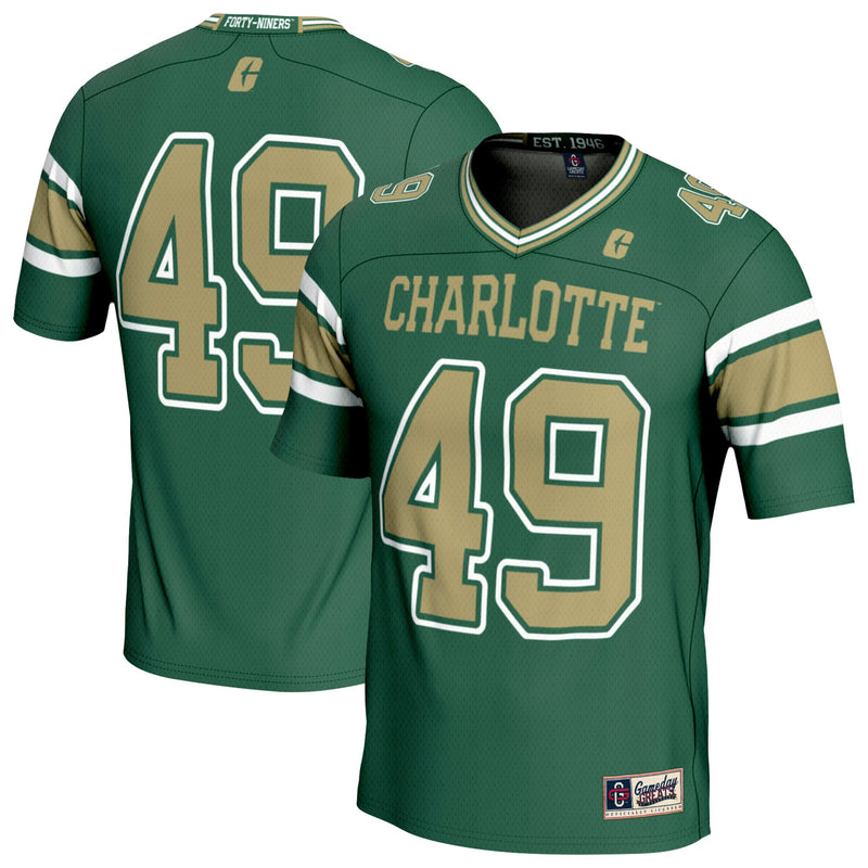 Charlotte 49ers Football Jersey, Green Fashion Lightweight Sportswear Jersey Shirt, Lightweight Breathable Athletic Jersey, Casual Gift for Men