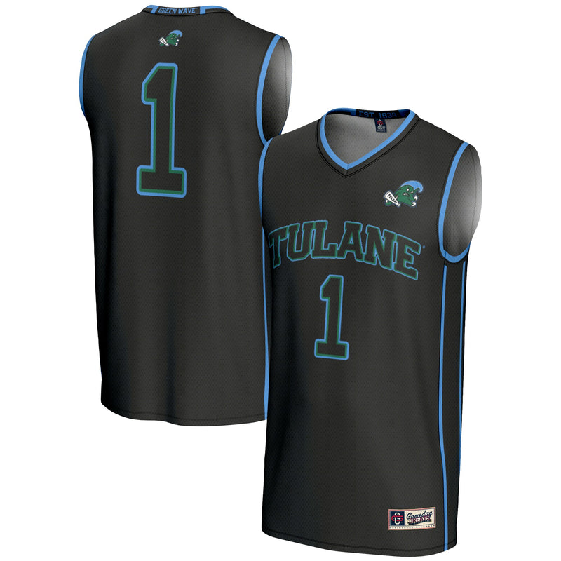 Tulane Green Wave Basketball Jersey, Black Lightweight Sportswear Jersey Shirt, Sleeveless Athletic Tank Jersey, Casual Gift for Men