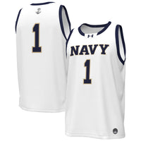 Navy Midshipmen Basketball Jersey, White Replica Sportswear Jersey Shirt, Sleeveless Athletic Tank Jersey, Casual Gift for Men