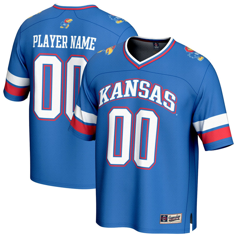 Kansas Jayhawks Football Jersey, Royal Fashion Sportswear Jersey Shirt, Lightweight Breathable Athletic Jersey, Casual Gift for Men