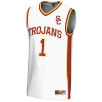 USC Trojans Basketball Jersey, White Lightweight Sportswear Jersey Shirt, Sleeveless Athletic Tank Jersey, Casual Gift for Men