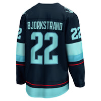 Oliver Bjorkstrand Seattle Kraken Hockey Jersey, Deep Sea Blue Sportswear Jersey Shirt, Long Sleeve Hockey Sweater Jersey, Casual Gift for Men