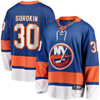 Ilya Sorokin New York Islanders Hockey Jersey, Royal Breakaway Sportswear Jersey Shirt, Long Sleeve Hockey Sweater Jersey, Casual Gift for Men