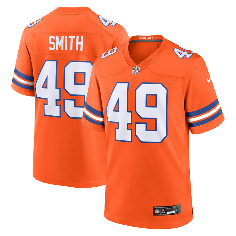 Dennis Smith Denver Broncos Football Jersey, Orange Game Sportswear Jersey Shirt, Lightweight Breathable Athletic Jersey, Casual Gift for Men