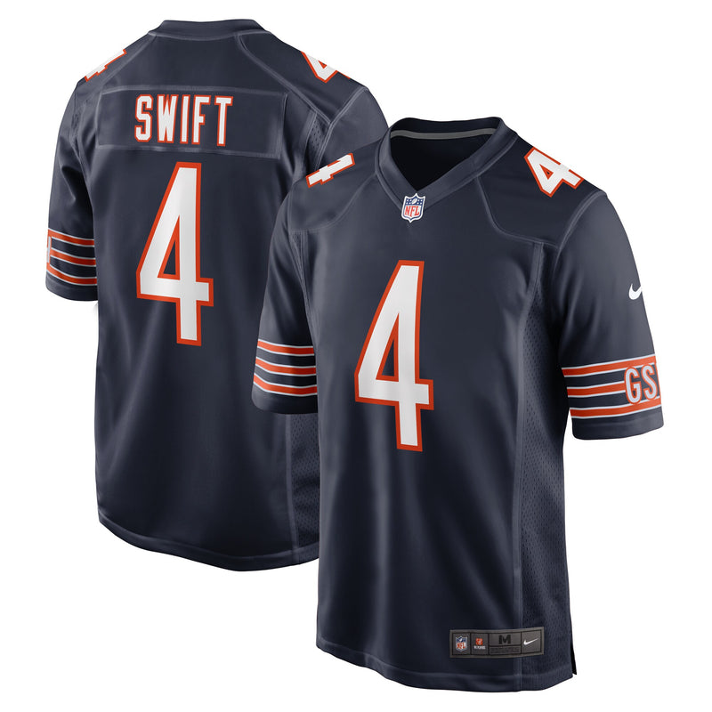 D'Andre Swift Chicago Bears Football Jersey, Navy Game Sportswear Jersey Shirt, Lightweight Breathable Athletic Jersey, Casual Gift for Men