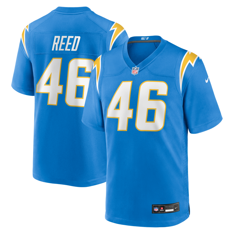 Nikko Reed Los Angeles Chargers Football Jersey, Powder Sportswear Jersey Shirt, Lightweight Breathable Athletic Jersey, Casual Gift for Men