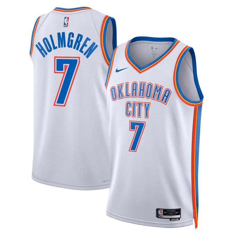 Chet Holmgren Oklahoma City Thunder Basketball Jersey, White Sportswear Jersey Shirt, Sleeveless Athletic Tank Jersey, Casual Gift for Men