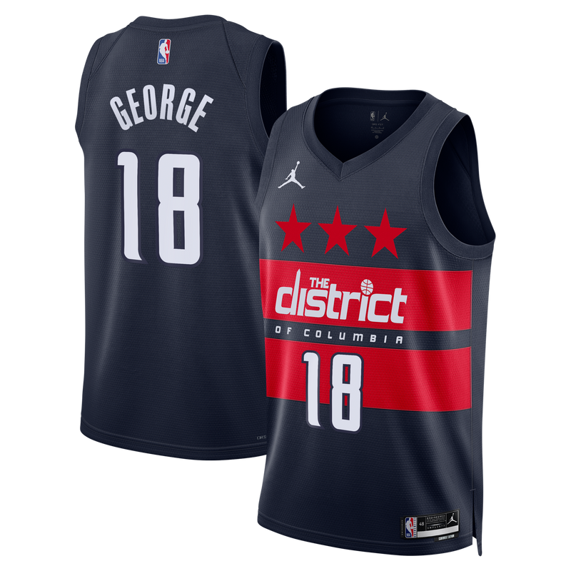 Kyshawn George Washington Wizards Basketball Jersey, Navy Swingman Sportswear Jersey Shirt, Sleeveless Athletic Tank Jersey, Casual Gift for Men