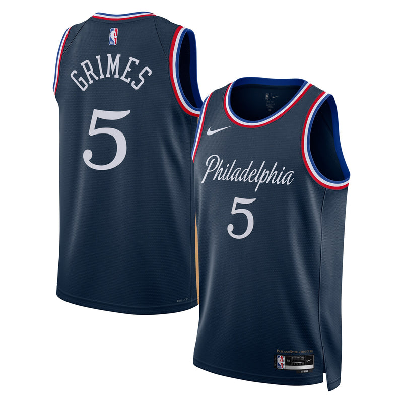 Quentin Grimes Philadelphia 76ers Basketball Jersey, Navy Swingman Sportswear Jersey Shirt, Sleeveless Athletic Tank Jersey, Casual Gift for Men