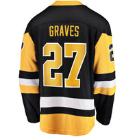Ryan Graves Pittsburgh Penguins Hockey Jersey, Black Breakaway Sportswear Jersey Shirt, Long Sleeve Hockey Sweater Jersey, Casual Gift for Men
