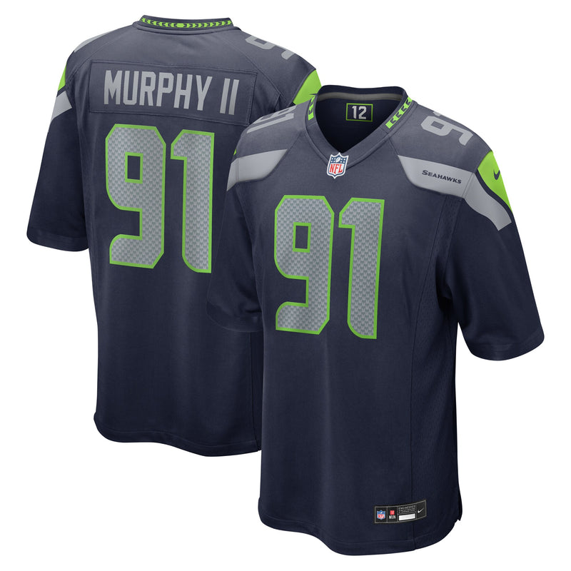 Byron Murphy II Seattle Seahawks Football Jersey, Navy Game Sportswear Jersey Shirt, Lightweight Breathable Athletic Jersey, Casual Gift for Men
