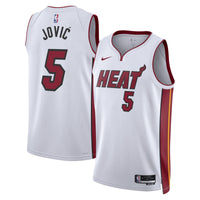 Nikola Jović Miami Heat Basketball Jersey, White Swingman Sportswear Jersey Shirt, Sleeveless Athletic Tank Jersey, Casual Gift for Men