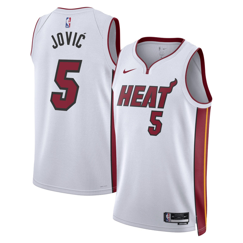 Nikola Jović Miami Heat Basketball Jersey, White Swingman Sportswear Jersey Shirt, Sleeveless Athletic Tank Jersey, Casual Gift for Men