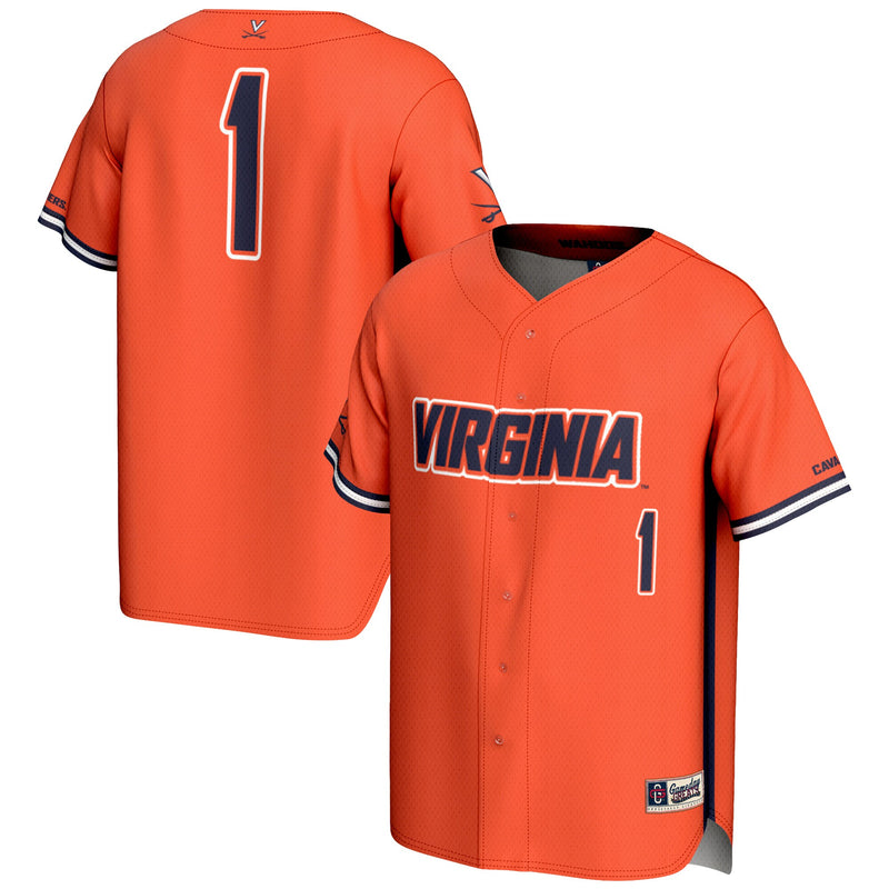 Virginia Cavaliers Baseball Jersey, Orange Sportswear Jersey Shirt, Lightweight Breathable Athletic Jersey, Casual Gift for Men, Style 200098789