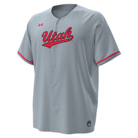 Utah Utes Baseball Jersey, Gray Replica Sportswear Jersey Shirt, Lightweight Breathable Athletic Jersey, Casual Gift for Men