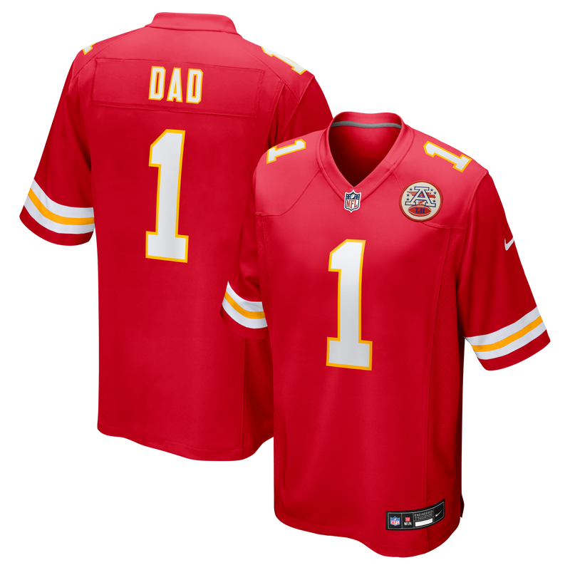 Number Dad Kansas City Chiefs Football Jersey, Red Game Sportswear Jersey Shirt, Lightweight Breathable Athletic Jersey, Casual Gift for Men