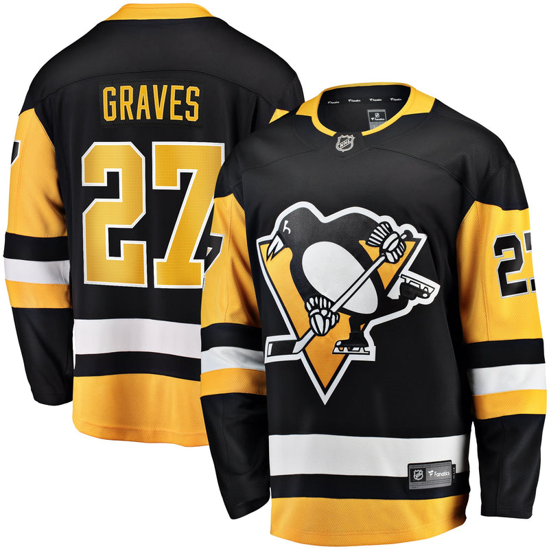 Ryan Graves Pittsburgh Penguins Hockey Jersey, Black Breakaway Sportswear Jersey Shirt, Long Sleeve Hockey Sweater Jersey, Casual Gift for Men