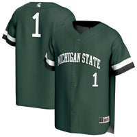 Michigan State Spartans Baseball Jersey, Green Fashion Sportswear Jersey Shirt, Lightweight Breathable Athletic Jersey, Casual Gift for Men