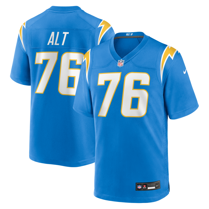 Joe Alt Los Angeles Chargers Football Jersey, Powder Blue Sportswear Jersey Shirt, Lightweight Breathable Athletic Jersey, Casual Gift for Men
