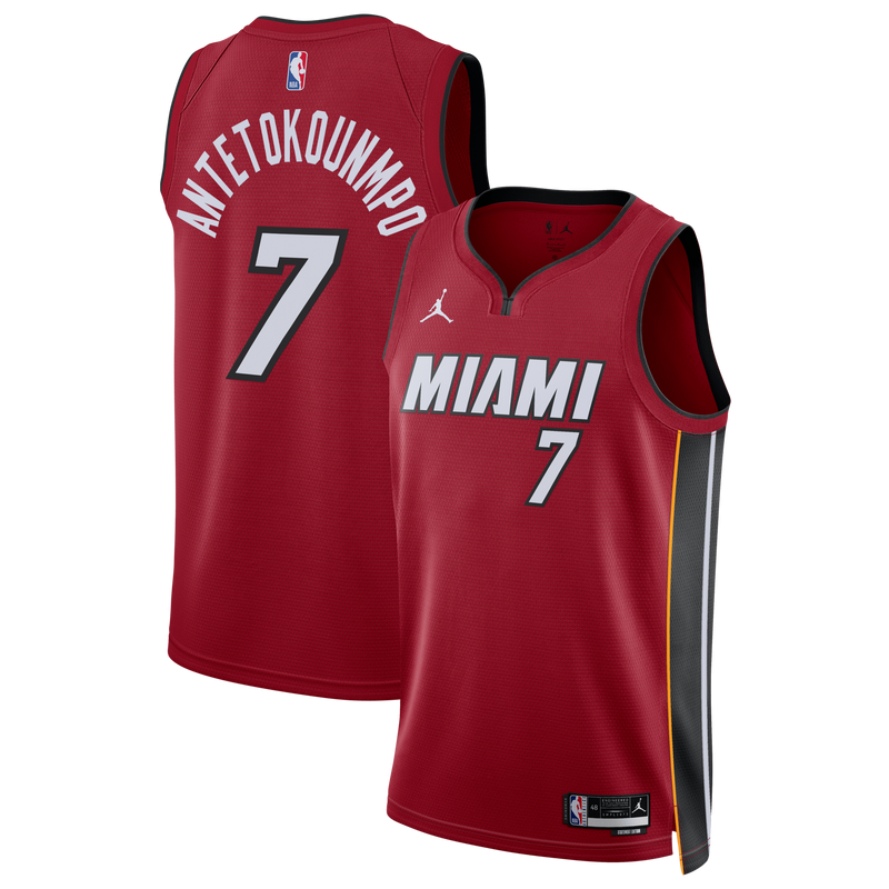 Giannis Antetokounmpo Miami Heat Basketball Jersey, Red Swingman Sportswear Jersey Shirt, Sleeveless Athletic Tank Jersey, Casual Gift for Men