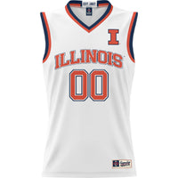 Illinois Fighting Illini Basketball Jersey, White Lightweight Sportswear Jersey Shirt, Sleeveless Athletic Tank Jersey, Casual Gift for Men