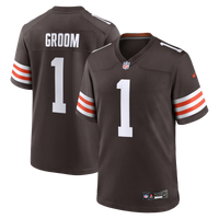 Number Groom Cleveland Browns Football Jersey, Brown Game Sportswear Jersey Shirt, Lightweight Breathable Athletic Jersey, Casual Gift for Men