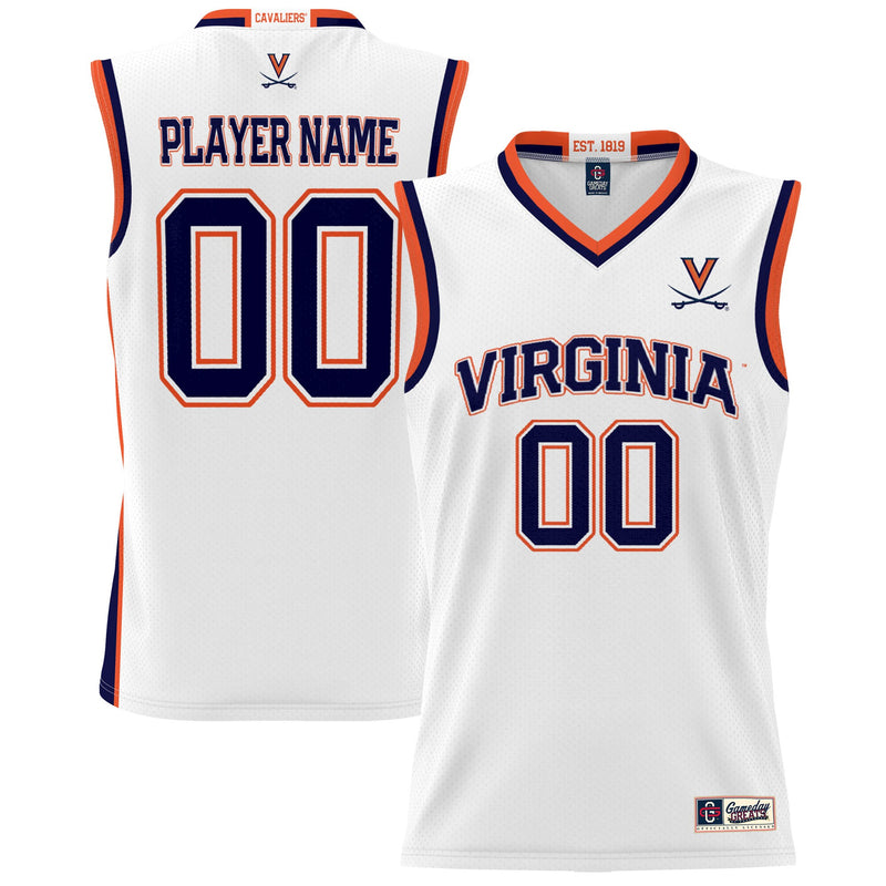 Virginia Cavaliers Basketball Jersey, White Sportswear Jersey Shirt, Sleeveless Athletic Tank Jersey, Casual Gift for Men