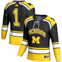 Michigan Wolverines Hockey Jersey, Black Sportswear Jersey Shirt, Long Sleeve Hockey Sweater Jersey, Casual Gift for Men