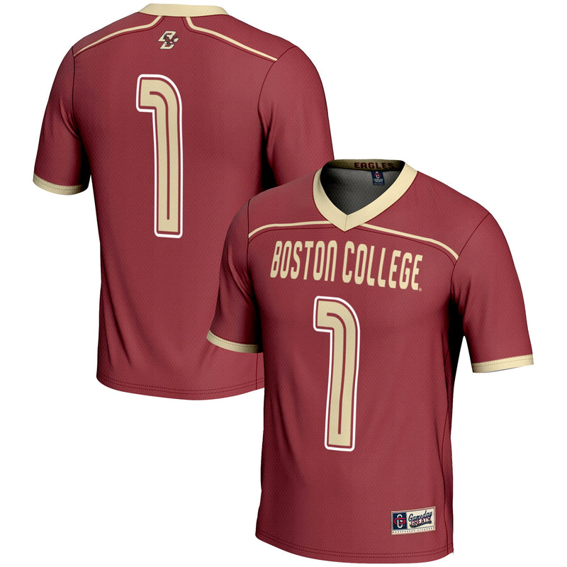 Boston College Eagles Lacrosse Jersey, Maroon Lightweight Sportswear Jersey Shirt, Lightweight Breathable Athletic Jersey, Casual Gift for Men