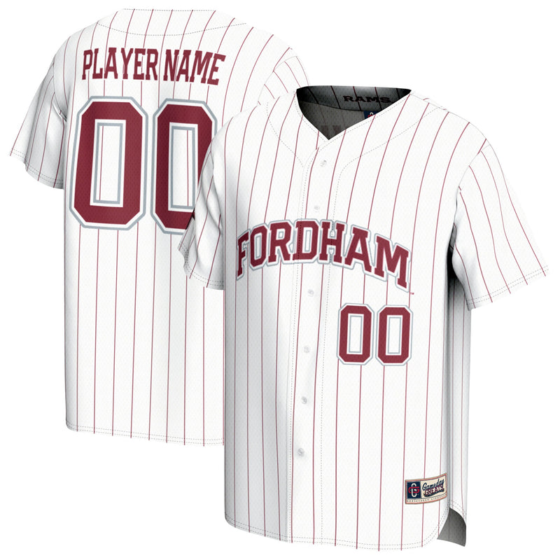 Fordham Rams Baseball Jersey, White Fashion Lightweight Sportswear Jersey Shirt, Lightweight Breathable Athletic Jersey, Casual Gift for Men