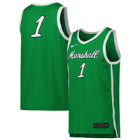Marshall Thundering Herd Basketball Jersey, Kelly Green Replica Sportswear Jersey Shirt, Sleeveless Athletic Tank Jersey, Casual Gift for Men