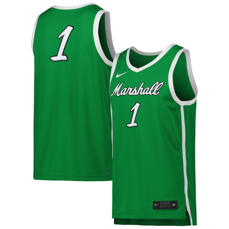 Marshall Thundering Herd Basketball Jersey, Kelly Green Replica Sportswear Jersey Shirt, Sleeveless Athletic Tank Jersey, Casual Gift for Men