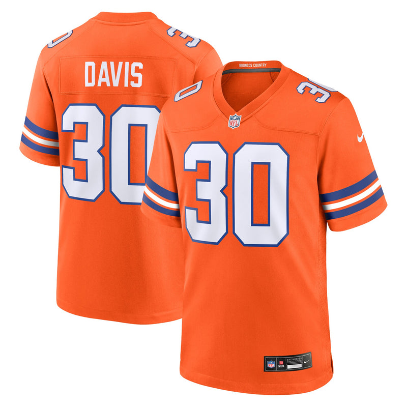Terrell Davis Denver Broncos Football Jersey, Orange Game Sportswear Jersey Shirt, Lightweight Breathable Athletic Jersey, Casual Gift for Men