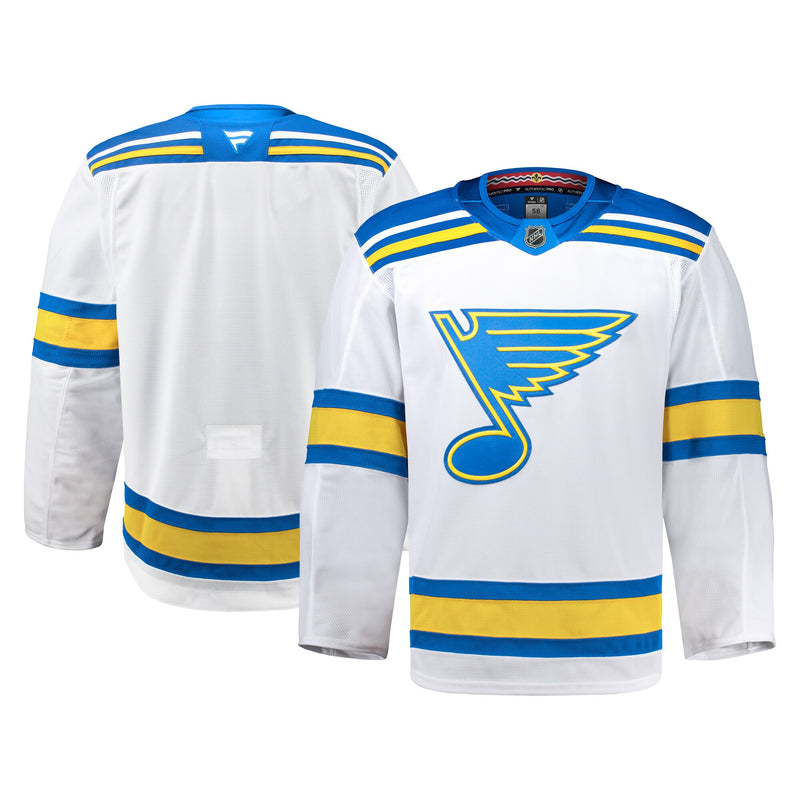 St. Louis Blues Hockey Jersey, White Authentic Away Sportswear Jersey Shirt, Long Sleeve Hockey Sweater Jersey, Casual Gift for Men